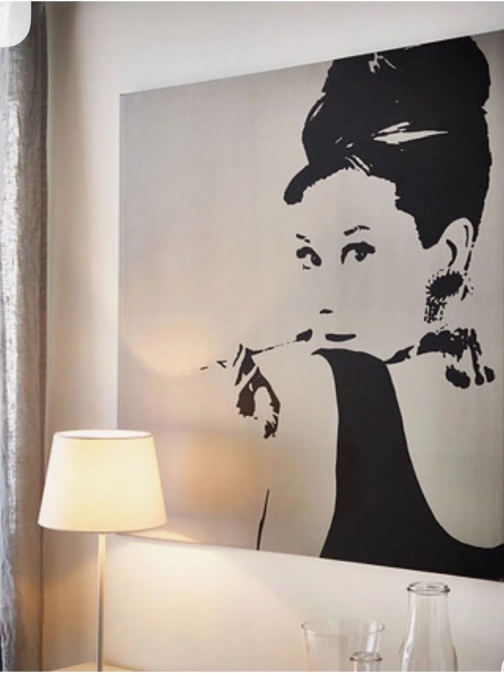 IKEA Black & White Audrey Hepburn Silhouette Wall Art